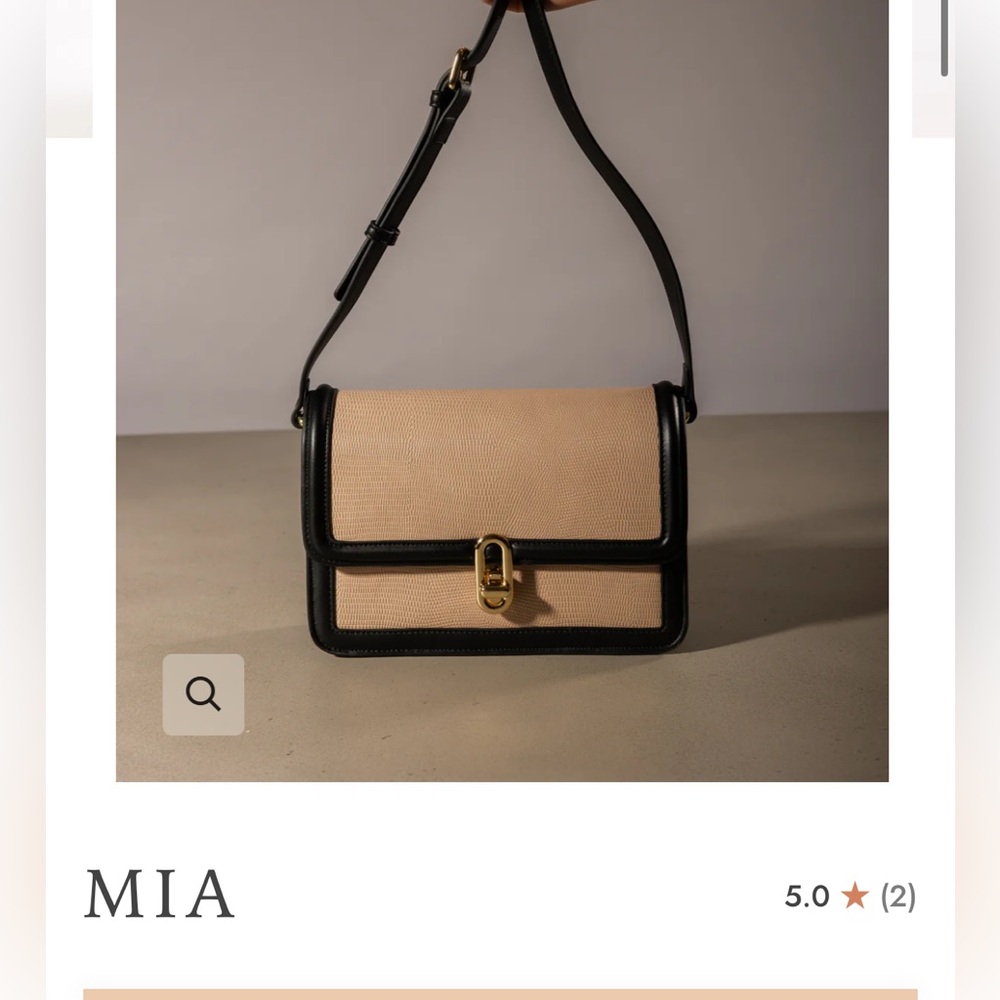 TAn / Beige and Black Canvas Crossbody with Gold Hardware NWT